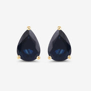 Bids.com 1.60 Carat Genuine Blue Sapphire 10K Yellow Gold Earrings Earrings White Smoke