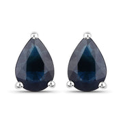 Bids.com 1.60 Carat Genuine Blue Sapphire 14K White Gold Earrings Earrings White Smoke Default Title