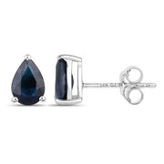 Bids.com 1.60 Carat Genuine Blue Sapphire 14K White Gold Earrings Earrings White Smoke