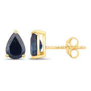 Bids.com 1.60 Carat Genuine Blue Sapphire 14K Yellow Gold Earrings Earrings White Smoke