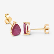 Bids.com 1.60 Carat Genuine Ruby 10K Yellow Gold Earrings Earrings White Smoke