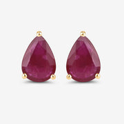 Bids.com 1.60 Carat Genuine Ruby 10K Yellow Gold Earrings Earrings White Smoke