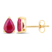 Bids.com 1.60 Carat Genuine Ruby 10K Yellow Gold Earrings Earrings White Smoke