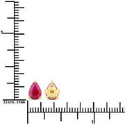 Bids.com 1.60 Carat Genuine Ruby 10K Yellow Gold Earrings Earrings White Smoke