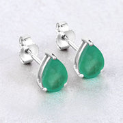 Bids.com 1.30 Carat Genuine Zambian Emerald 10K White Gold Earrings Earrings Lavender