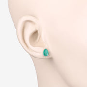 Bids.com 1.30 Carat Genuine Zambian Emerald 10K White Gold Earrings Earrings Antique White