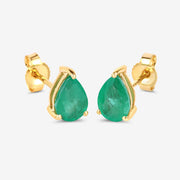 Bids.com 1.30 Carat Genuine Zambian Emerald 10K Yellow Gold Earrings Earrings White Smoke