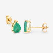 Bids.com 1.30 Carat Genuine Zambian Emerald 10K Yellow Gold Earrings Earrings White Smoke