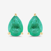 Bids.com 1.30 Carat Genuine Zambian Emerald 10K Yellow Gold Earrings Earrings White Smoke