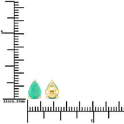 Bids.com 1.30 Carat Genuine Zambian Emerald 10K Yellow Gold Earrings Earrings White Smoke