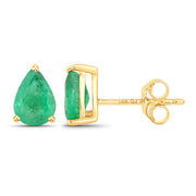 Bids.com 1.30 Carat Genuine Zambian Emerald 14K Yellow Gold Earrings Earrings White Smoke