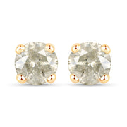 Bids.com 1.16 Carat Genuine LB Diamond 14K Yellow Gold Earrings Earrings White Smoke Default Title