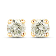 Bids.com 0.86 Carat Genuine LB Diamond 14K Yellow Gold Earrings Earrings White Smoke Default Title