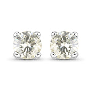 Bids.com 0.71 Carat Genuine White Diamond 14K White Gold Earrings Earrings White Smoke Default Title