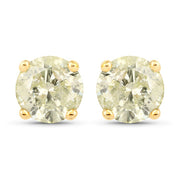 Bids.com 1.12 Carat Genuine LB Diamond 14K Yellow Gold Earrings Earrings White Smoke Default Title