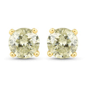 Bids.com 1.15 Carat Genuine LB Diamond 14K Yellow Gold Earrings Earrings White Smoke Default Title