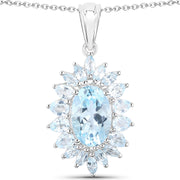 Bids.com 19.18 Carat Genuine Blue Topaz .925 Sterling Silver 3 Piece Jewelry Set (Ring, Earrings, and Pendant w/ Chain) Jewelry Sets White Smoke size 6.00,size 7.00,size 8.00,size 9.00,size 5.00