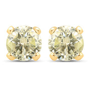Bids.com 1.02 Carat Genuine LB Diamond 14K Yellow Gold Earrings Earrings White Smoke Default Title
