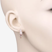 Bids.com 1.32 Carat Genuine Morganite and White Topaz .925 Sterling Silver Earrings Earrings Light Gray