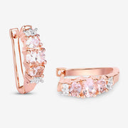 Bids.com 1.32 Carat Genuine Morganite and White Topaz .925 Sterling Silver Earrings Earrings White Smoke