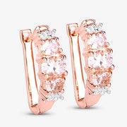 Bids.com 1.32 Carat Genuine Morganite and White Topaz .925 Sterling Silver Earrings Earrings White Smoke