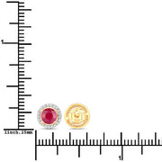 Bids.com 1.22 Carat Genuine Ruby and White Diamond 14K Yellow Gold Earrings Earrings White Smoke