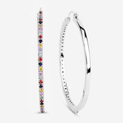 Bids.com 2.24 Carat Genuine Multi Sapphire .925 Sterling Silver Earrings Earrings White Smoke