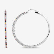 Bids.com 2.24 Carat Genuine Multi Sapphire .925 Sterling Silver Earrings Earrings White Smoke