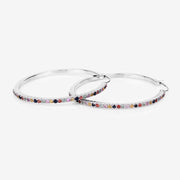 Bids.com 2.24 Carat Genuine Multi Sapphire .925 Sterling Silver Earrings Earrings White Smoke