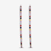 Bids.com 2.24 Carat Genuine Multi Sapphire .925 Sterling Silver Earrings Earrings White Smoke