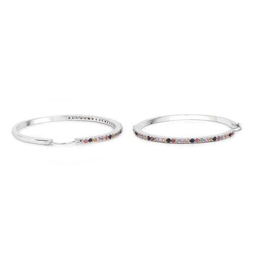 Bids.com 2.24 Carat Genuine Multi Sapphire .925 Sterling Silver Earrings Earrings White Smoke