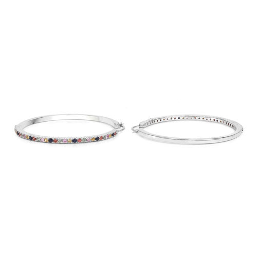 Bids.com 2.24 Carat Genuine Multi Sapphire .925 Sterling Silver Earrings Earrings White Smoke