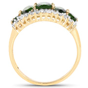 Bids.com 18K Yellow Gold Plated 2.70 Carat Genuine Chrome Diopside and White Topaz .925 Sterling Silver Ring Rings White Smoke size 5.00,size 10.00,size 6.00,size 7.00,size 8.00,size 9.00,size 11.00