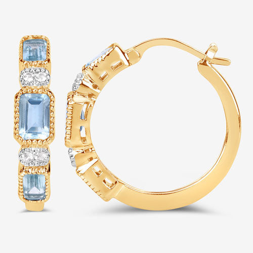 Bids.com 2.66 Carat Genuine Blue Topaz and White Topaz .925 Sterling Silver Earrings Earrings White Smoke
