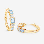 Bids.com 2.66 Carat Genuine Blue Topaz and White Topaz .925 Sterling Silver Earrings Earrings White Smoke