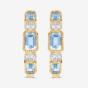 Bids.com 2.66 Carat Genuine Blue Topaz and White Topaz .925 Sterling Silver Earrings Earrings White Smoke