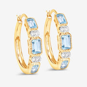 Bids.com 2.66 Carat Genuine Blue Topaz and White Topaz .925 Sterling Silver Earrings Earrings White Smoke
