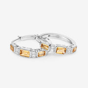 Bids.com 2.88 Carat Genuine Citrine and White Topaz .925 Sterling Silver Earrings Earrings White Smoke