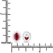 Bids.com 2.02 Carat Genuine Ruby and White Diamond 14K White Gold Earrings Earrings White Smoke