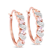 Bids.com 0.98 Carat Genuine Morganite and White Topaz .925 Sterling Silver Earrings Earrings White Smoke Default Title