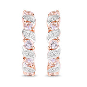 Bids.com 0.98 Carat Genuine Morganite and White Topaz .925 Sterling Silver Earrings Earrings White Smoke