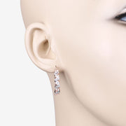 Bids.com 0.98 Carat Genuine Morganite and White Topaz .925 Sterling Silver Earrings Earrings Antique White