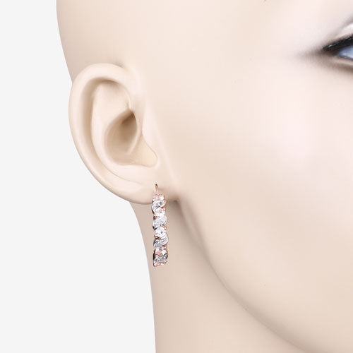 Bids.com 0.98 Carat Genuine Morganite and White Topaz .925 Sterling Silver Earrings Earrings Antique White