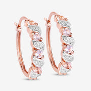 Bids.com 0.98 Carat Genuine Morganite and White Topaz .925 Sterling Silver Earrings Earrings White Smoke