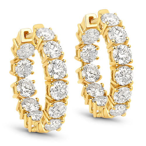 Bids.com 3.08 Carat Genuine Lab Grown Diamond 14K Yellow Gold Earrings Earrings White Smoke Default Title