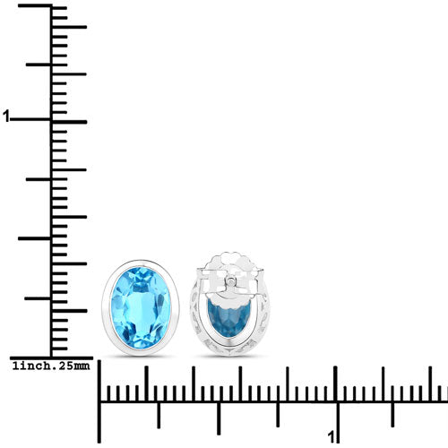 Bids.com 4.00 Carat Genuine Swiss Blue Topaz .925 Sterling Silver Earrings Earrings White Smoke