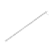 Bids.com .925 Sterling Silver 1/4 Cttw Miracle Set Diamond "X" Link Bracelet (I-J Color, I3 Clarity) - 7.25" Bracelets White Smoke White.Sterling Silver / 7.25
