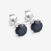 Bids.com 1.70 Carat Genuine Blue Sapphire 10K White Gold Earrings Earrings White Smoke