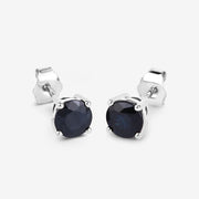 Bids.com 1.70 Carat Genuine Blue Sapphire 10K White Gold Earrings Earrings White Smoke