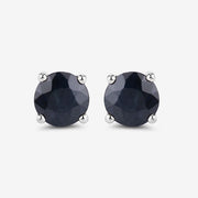 Bids.com 1.70 Carat Genuine Blue Sapphire 10K White Gold Earrings Earrings White Smoke